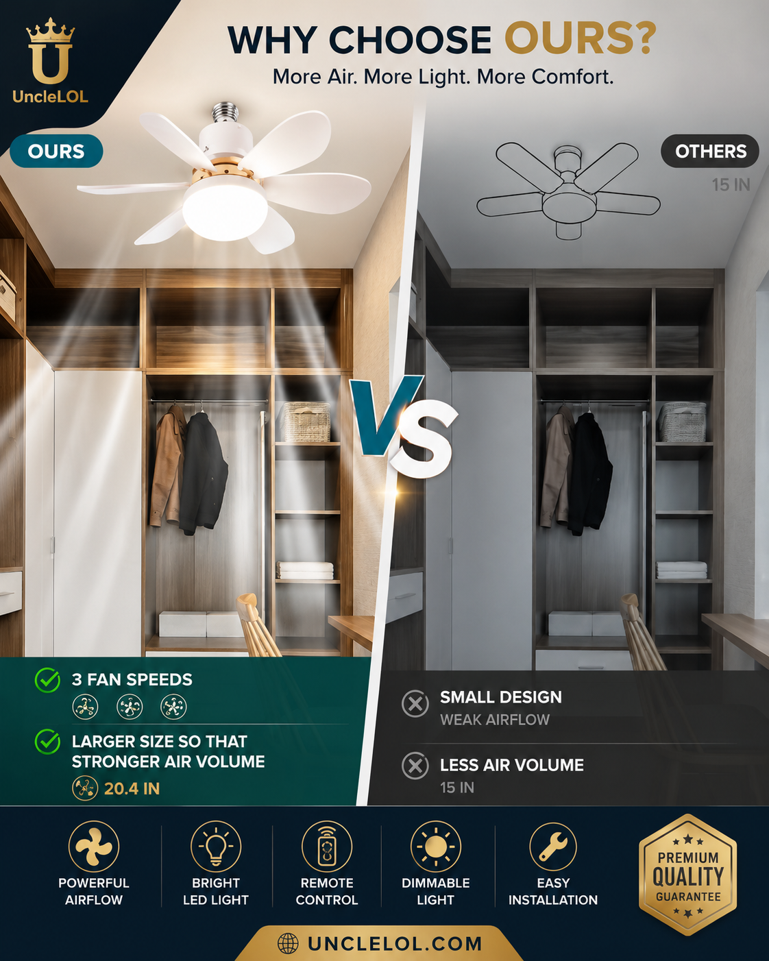 30W E27 Screw-In Ceiling Fan Light with Remote Control – Dimmable LED Fan Bulb for Bedroom, Living Room & Home Office-30W E27 Screw-In Ceiling Fan Light with Remote Control – Dimmable LED Fan Bulb for Bedroom, Living Room & Home Office