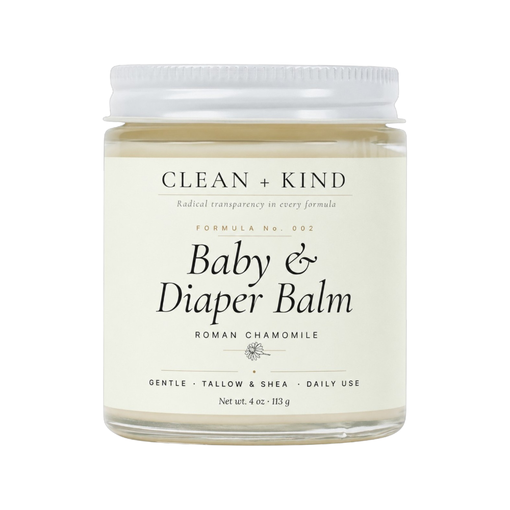 Baby & Diaper Balm — Grass-Fed Tallow, Shea & Roman Chamomile, 4 oz-Baby & Diaper Balm — Grass-Fed Tallow, Shea & Roman Chamomile, 4 oz