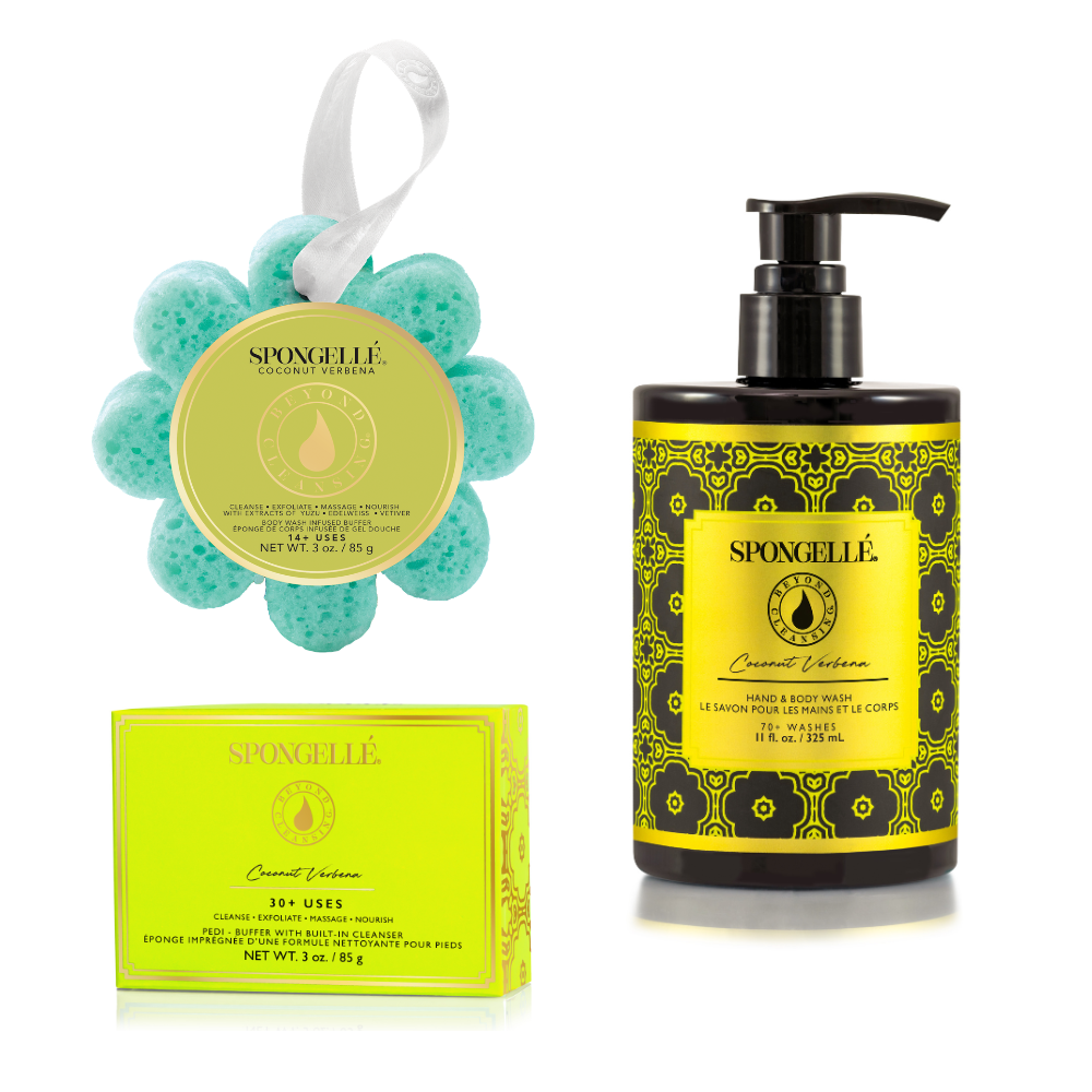Coconut Verbena Wild Flower, Pedi Buffer, and Body Wash Refill Set-Coconut Verbena Wild Flower, Pedi Buffer, and Body Wash Refill Set