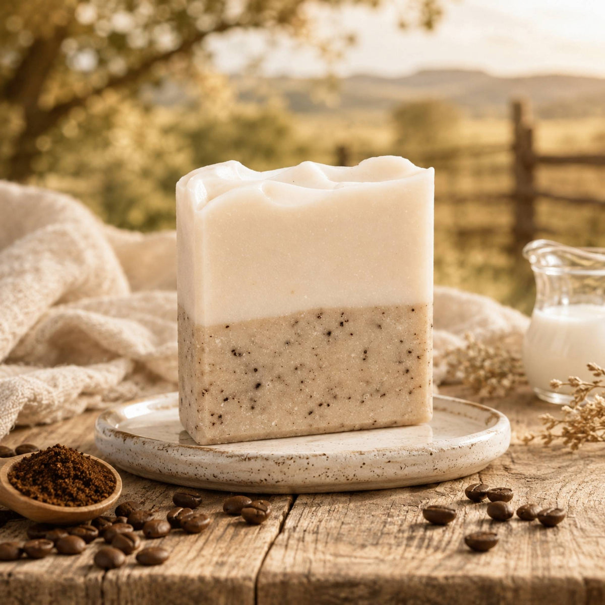 Coffee + Cream Handmade Tallow and Goat Milk Soap Bar-Coffee + Cream Handmade Tallow and Goat Milk Soap Bar