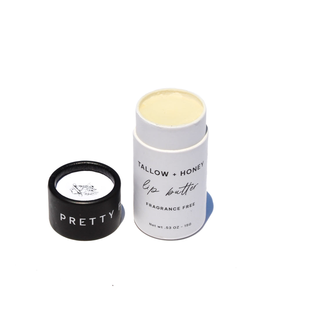 Fragrance Free Tallow + Honey Lip Butter | Eco-Friendly Travel Tube-Fragrance Free Tallow + Honey Lip Butter | Eco-Friendly Travel Tube
