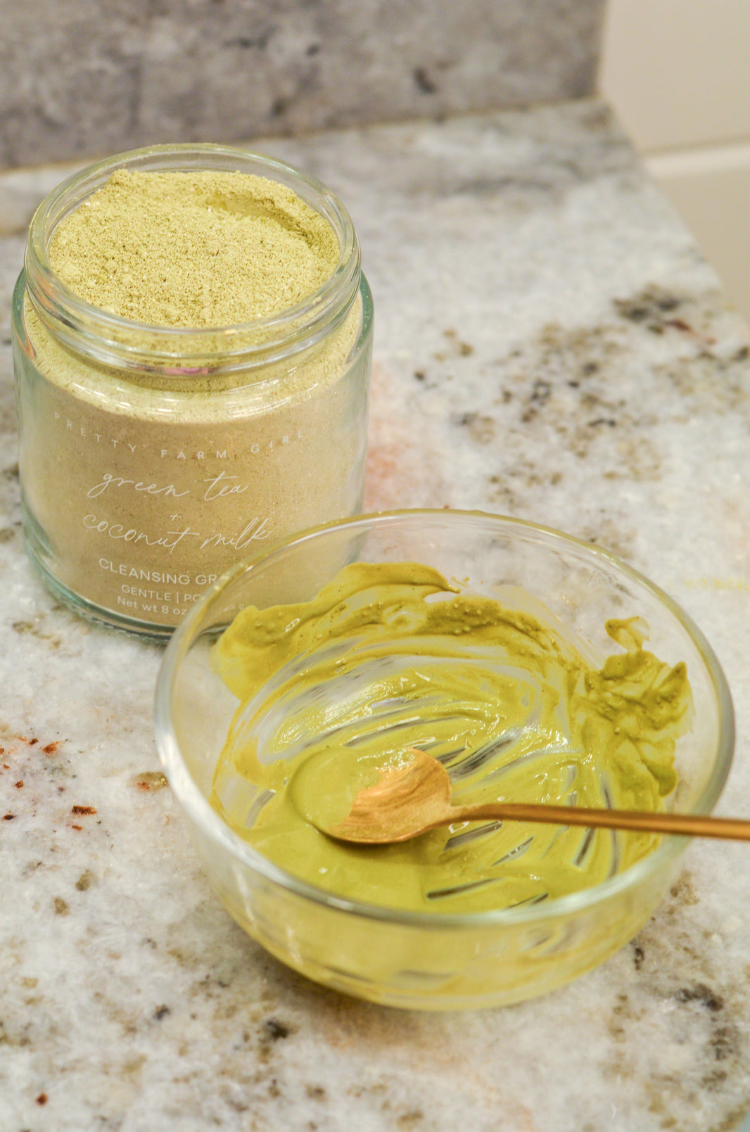 Green Tea + Coconut Milk Facial Cleansing Grains-Green Tea + Coconut Milk Facial Cleansing Grains
