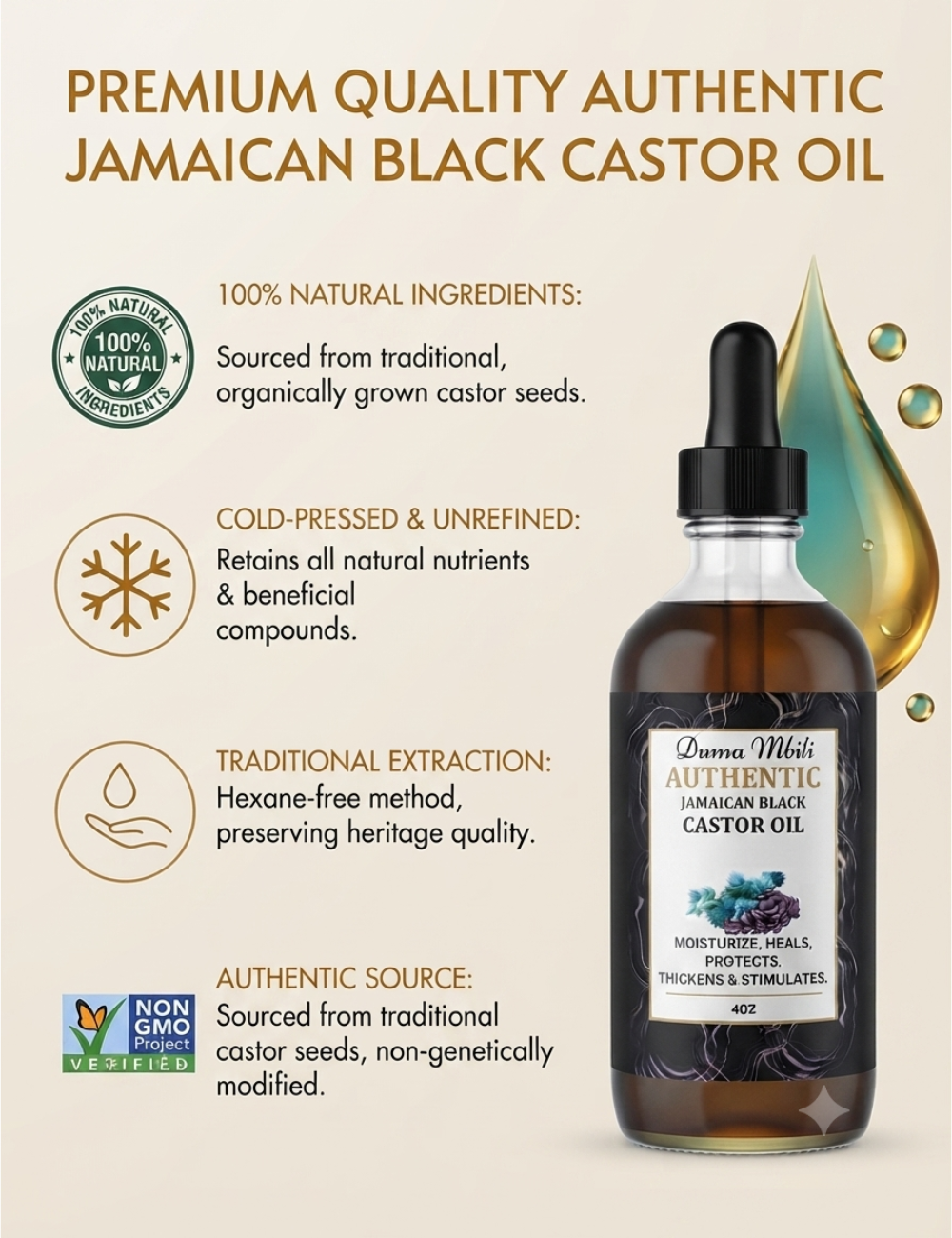 Unrefined Jamaican Black Castor Oil-Unrefined Jamaican Black Castor Oil