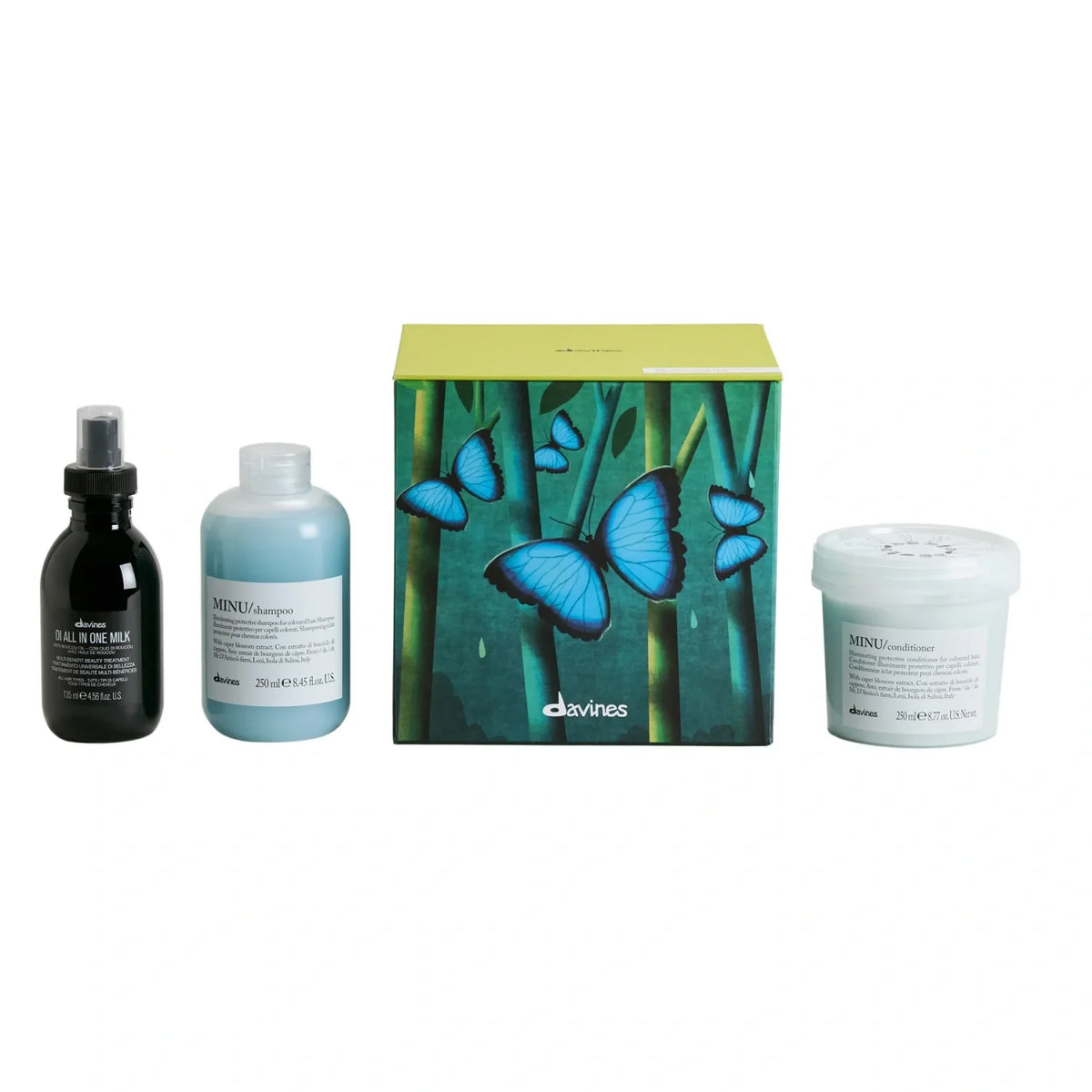 Davines MINU + OI Gift Set: MINU Shampoo & Conditioner 8.5 Oz + OI All in One Milk 4.6 Oz-Davines MINU + OI Gift Set: MINU Shampoo & Conditioner 8.5 Oz + OI All in One Milk 4.6 Oz