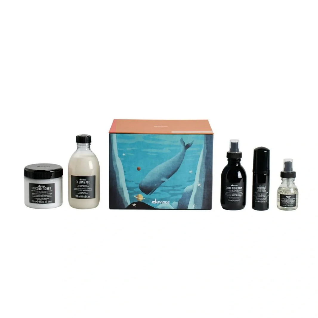 Davines OI Luxe Holiday Set: Shampoo, Conditioner, All in One Milk, Souffle, Oil-Davines OI Luxe Holiday Set: Shampoo, Conditioner, All in One Milk, Souffle, Oil