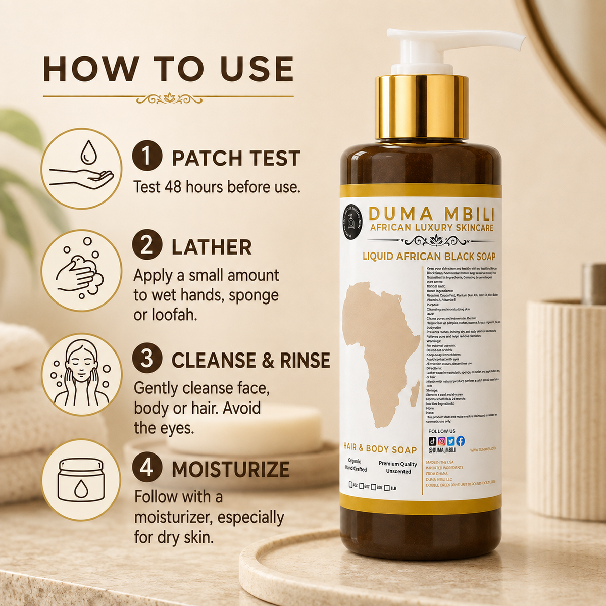 Duma Mbili Liquid African Black Soap-Duma Mbili Liquid African Black Soap