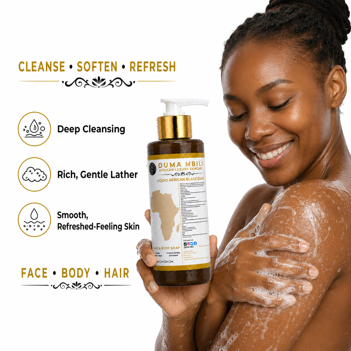 Duma Mbili Liquid African Black Soap-Duma Mbili Liquid African Black Soap