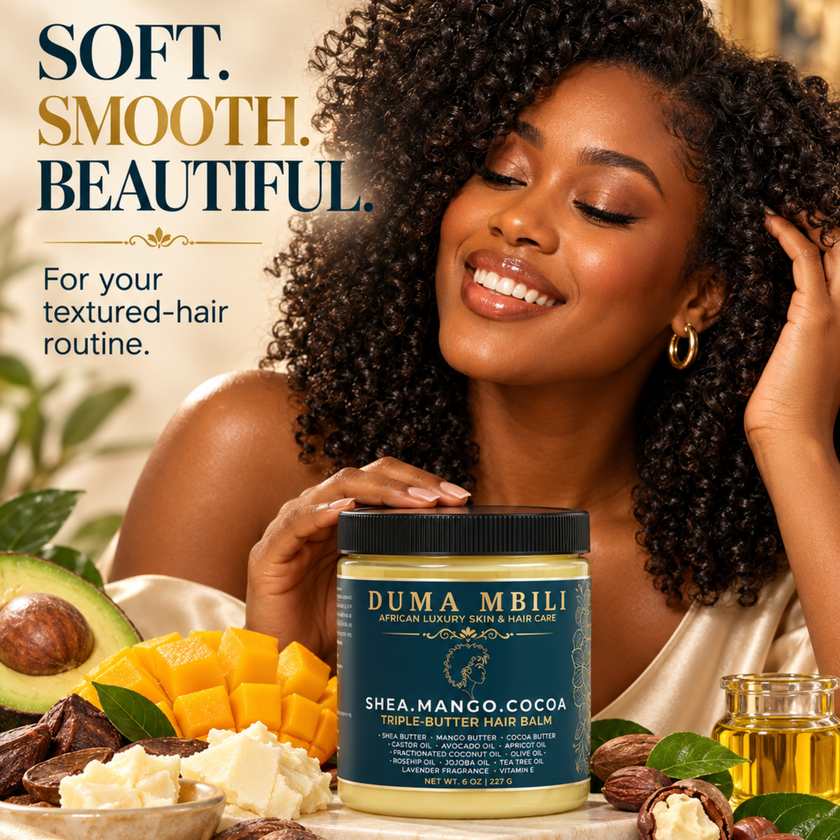 Duma Mbili Shea • Mango • Cocoa Triple-Butter Hair Balm-Duma Mbili Shea • Mango • Cocoa Triple-Butter Hair Balm