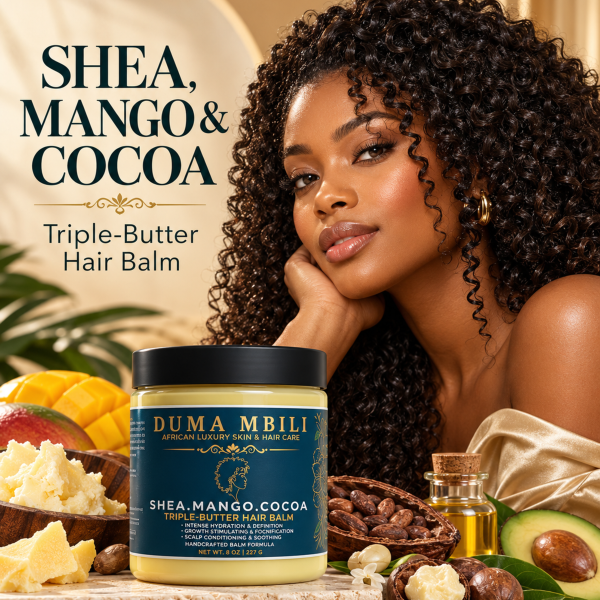 Duma Mbili Shea • Mango • Cocoa Triple-Butter Hair Balm-Duma Mbili Shea • Mango • Cocoa Triple-Butter Hair Balm