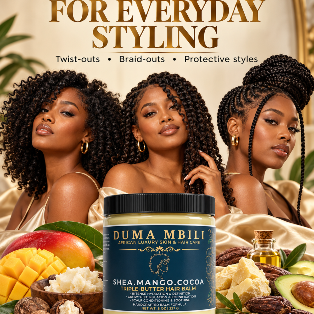 Duma Mbili Shea • Mango • Cocoa Triple-Butter Hair Balm-Duma Mbili Shea • Mango • Cocoa Triple-Butter Hair Balm