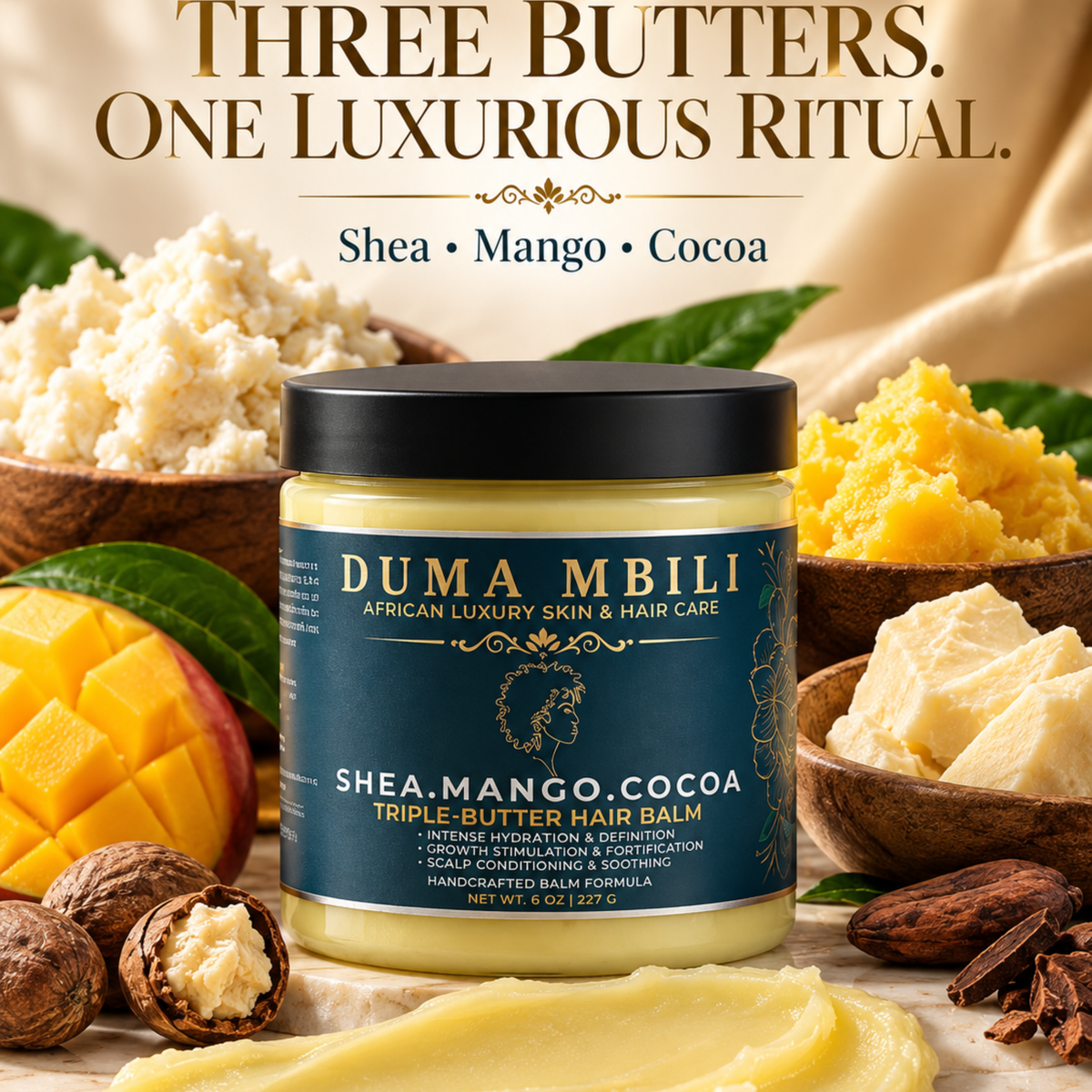 Duma Mbili Shea • Mango • Cocoa Triple-Butter Hair Balm-Duma Mbili Shea • Mango • Cocoa Triple-Butter Hair Balm