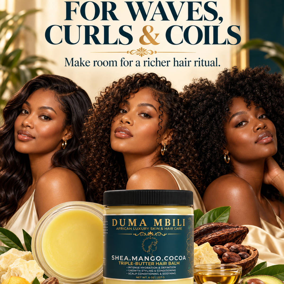 Duma Mbili Shea • Mango • Cocoa Triple-Butter Hair Balm-Duma Mbili Shea • Mango • Cocoa Triple-Butter Hair Balm