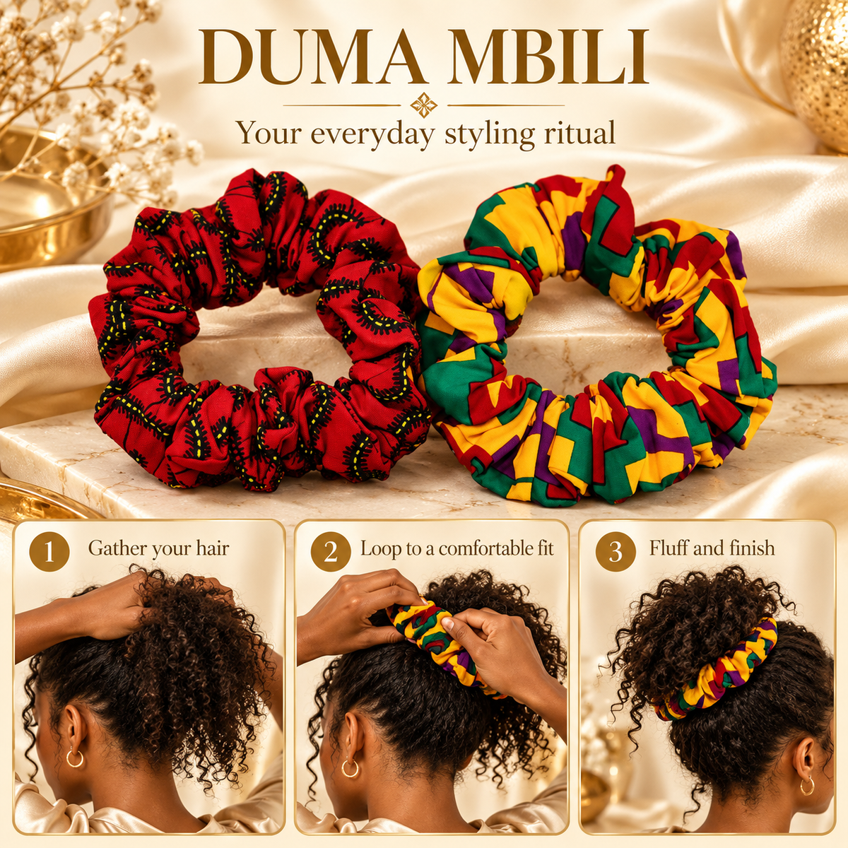 African Print Hair Scrunchies-African Print Hair Scrunchies