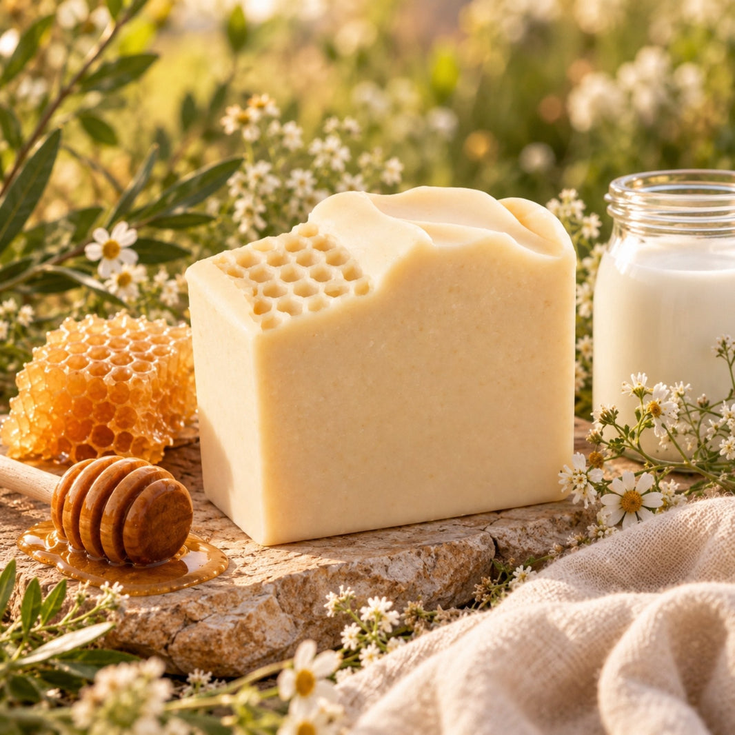Milk + Honey Fragrance Free Handmade Tallow and Goat Milk Soap Bar-Milk + Honey Fragrance Free Handmade Tallow and Goat Milk Soap Bar