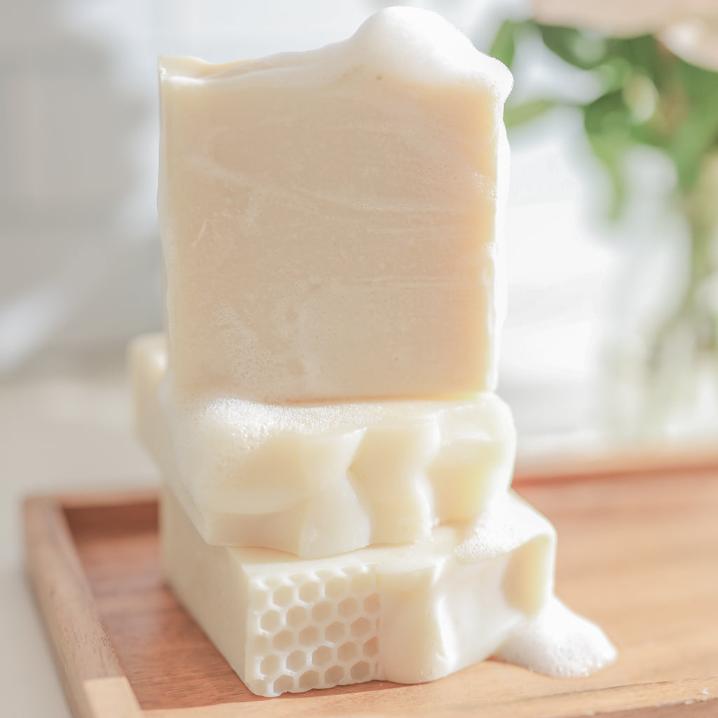 Fragrance Free Handmade Tallow + Goat Milk Soap Bar Trio-Fragrance Free Handmade Tallow + Goat Milk Soap Bar Trio