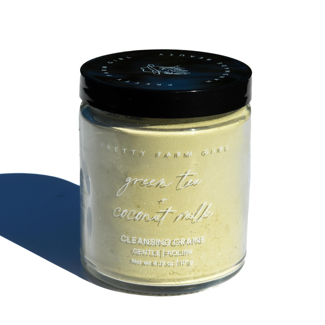 Green Tea + Coconut Milk Facial Cleansing Grains-Green Tea + Coconut Milk Facial Cleansing Grains