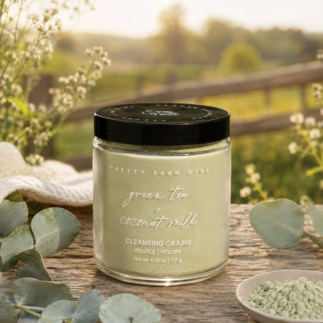 Green Tea + Coconut Milk Facial Cleansing Grains-Green Tea + Coconut Milk Facial Cleansing Grains