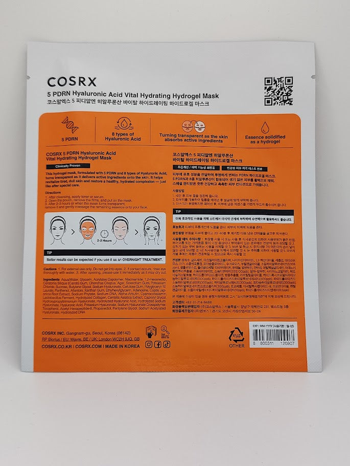 Cosrx 5 PDRN Hyaluronic Acid Vital Hydrating Hydrogel Mask-Cosrx 5 PDRN Hyaluronic Acid Vital Hydrating Hydrogel Mask