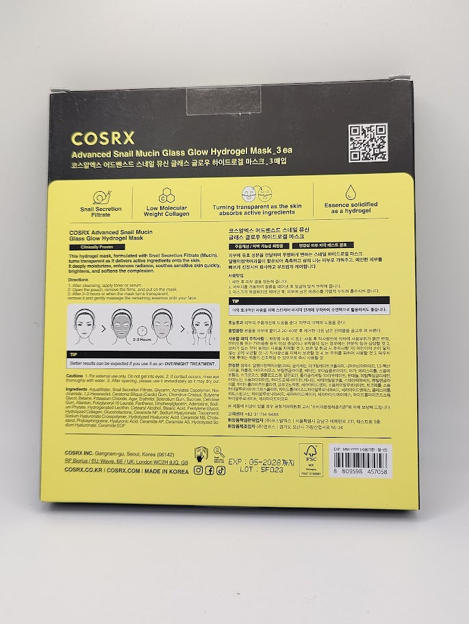 Cosrx Advanced Snail Mucin Glass Glow Hydrogel Mask-Cosrx Advanced Snail Mucin Glass Glow Hydrogel Mask
