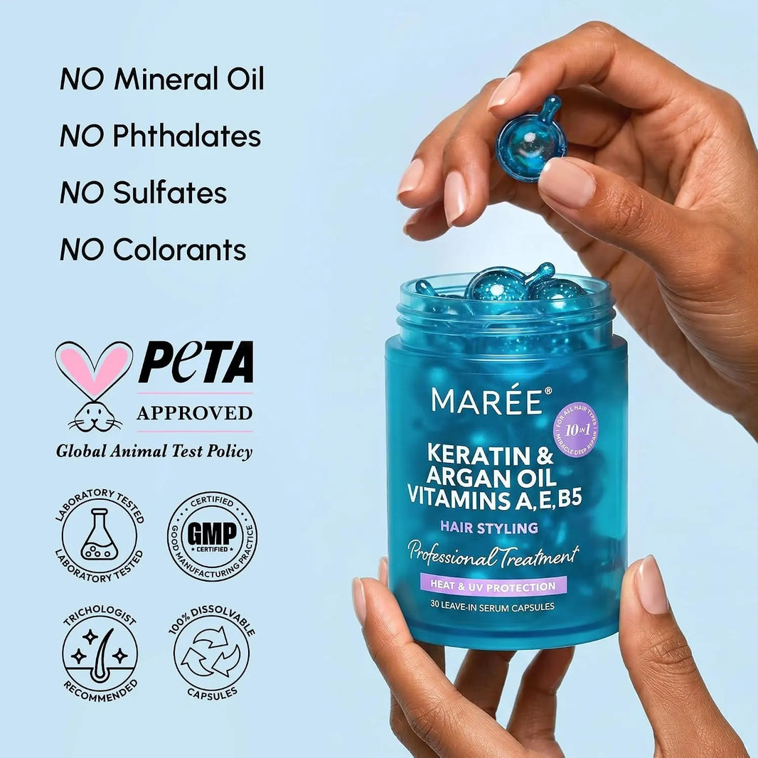Keratin Oil Capsules for Frizz Control-Keratin Oil Capsules for Frizz Control