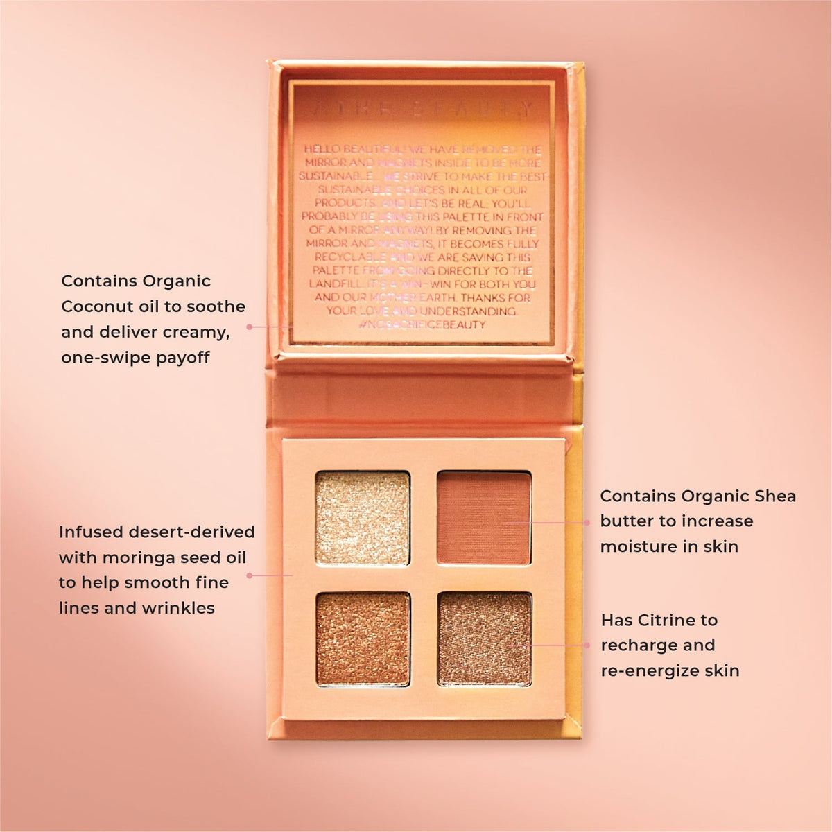 Citrine Crystal Eyeshadow Quad-Citrine Crystal Eyeshadow Quad