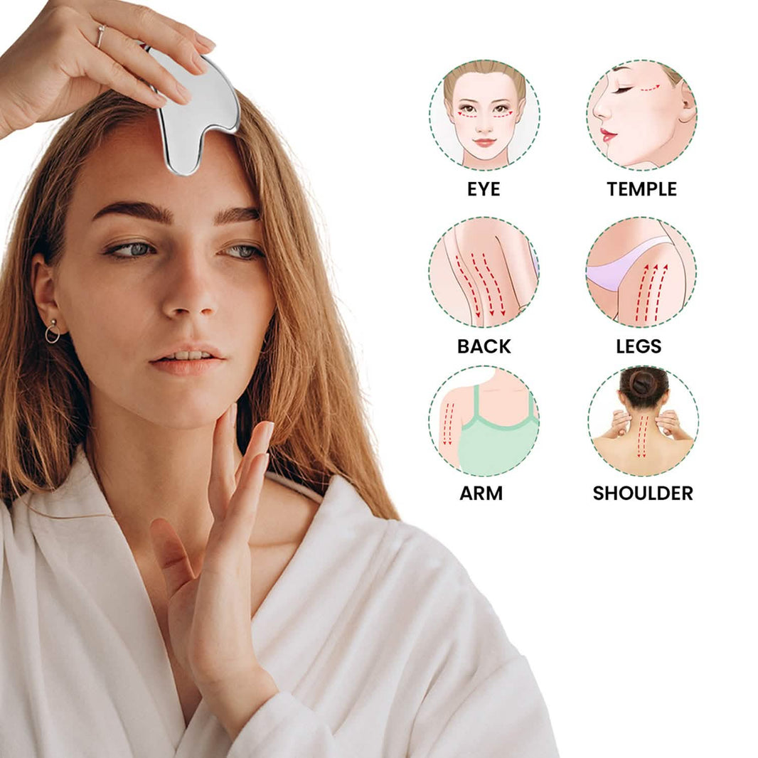 Stainless Steel Gua Sha Massage Scraper Tool For Facial Skin Care-Stainless Steel Gua Sha Massage Scraper Tool For Facial Skin Care