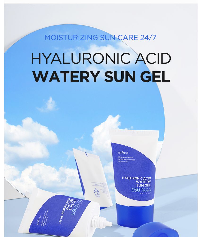 Isntree Hyaluronic Acid Watery Sun Gel Set SPF 50+ PA++++ (2-Pack)-Isntree Hyaluronic Acid Watery Sun Gel Set SPF 50+ PA++++ (2-Pack)