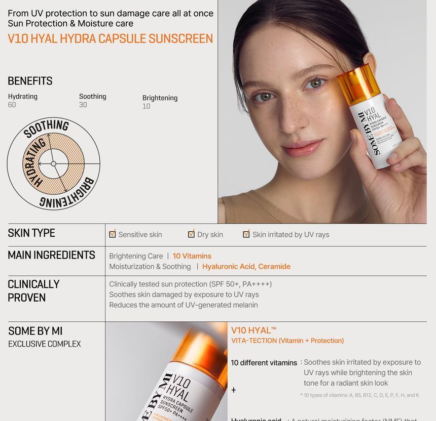 SOME BY MI V10 HYAL Hydra Capsule Sunscreen-SOME BY MI V10 HYAL Hydra Capsule Sunscreen