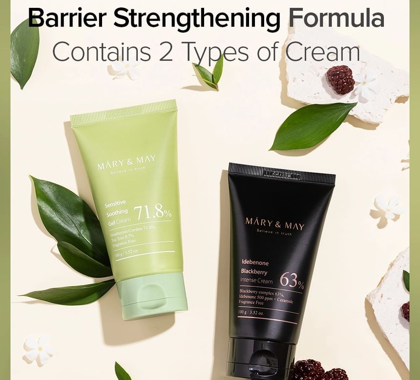 Mary & May Soothing Gel Cream + Idebenone Blackberry Cream Duo Set-Mary & May Soothing Gel Cream + Idebenone Blackberry Cream Duo Set