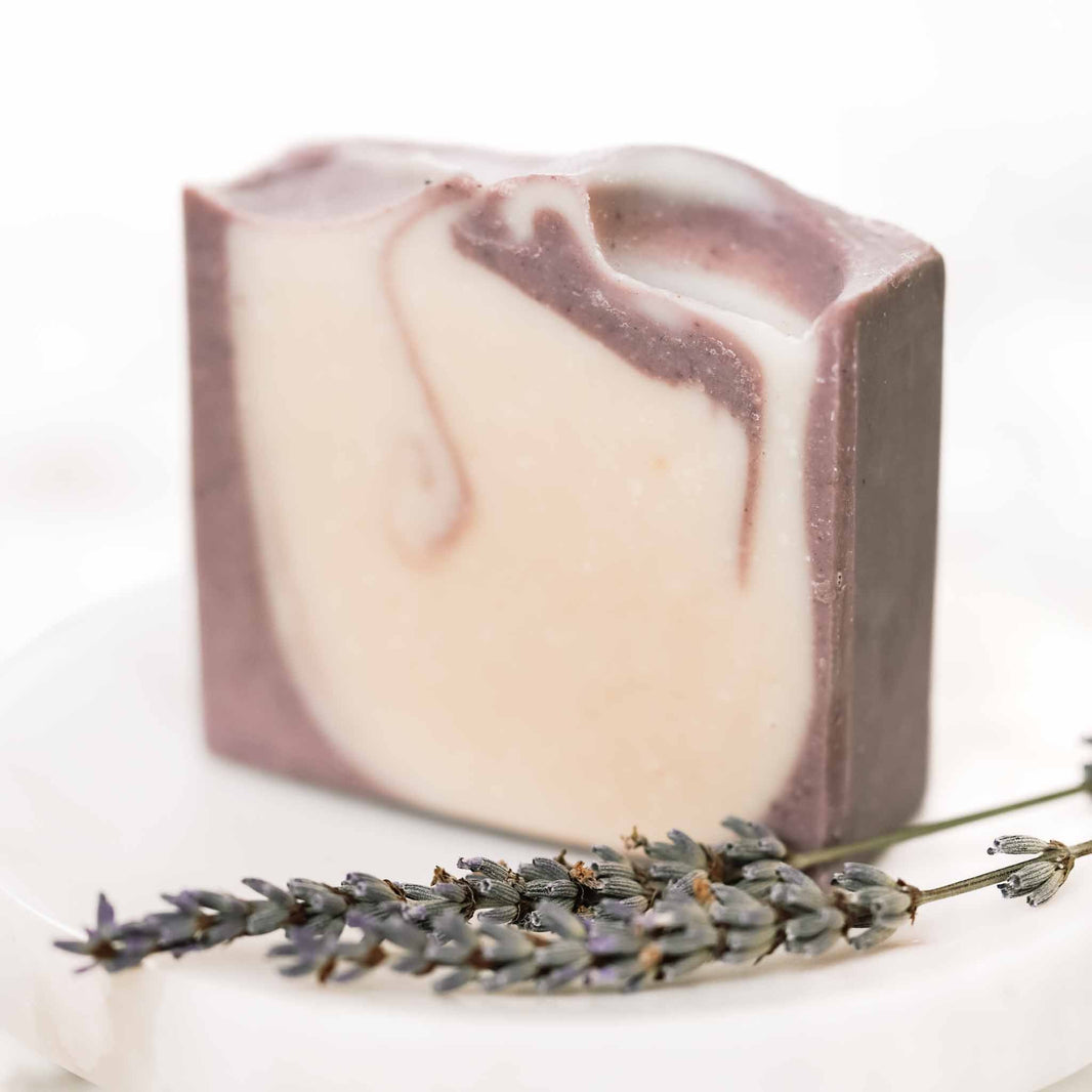 Lavender + Mint Handmade Tallow and Goat Milk Soap Bar-Lavender + Mint Handmade Tallow and Goat Milk Soap Bar