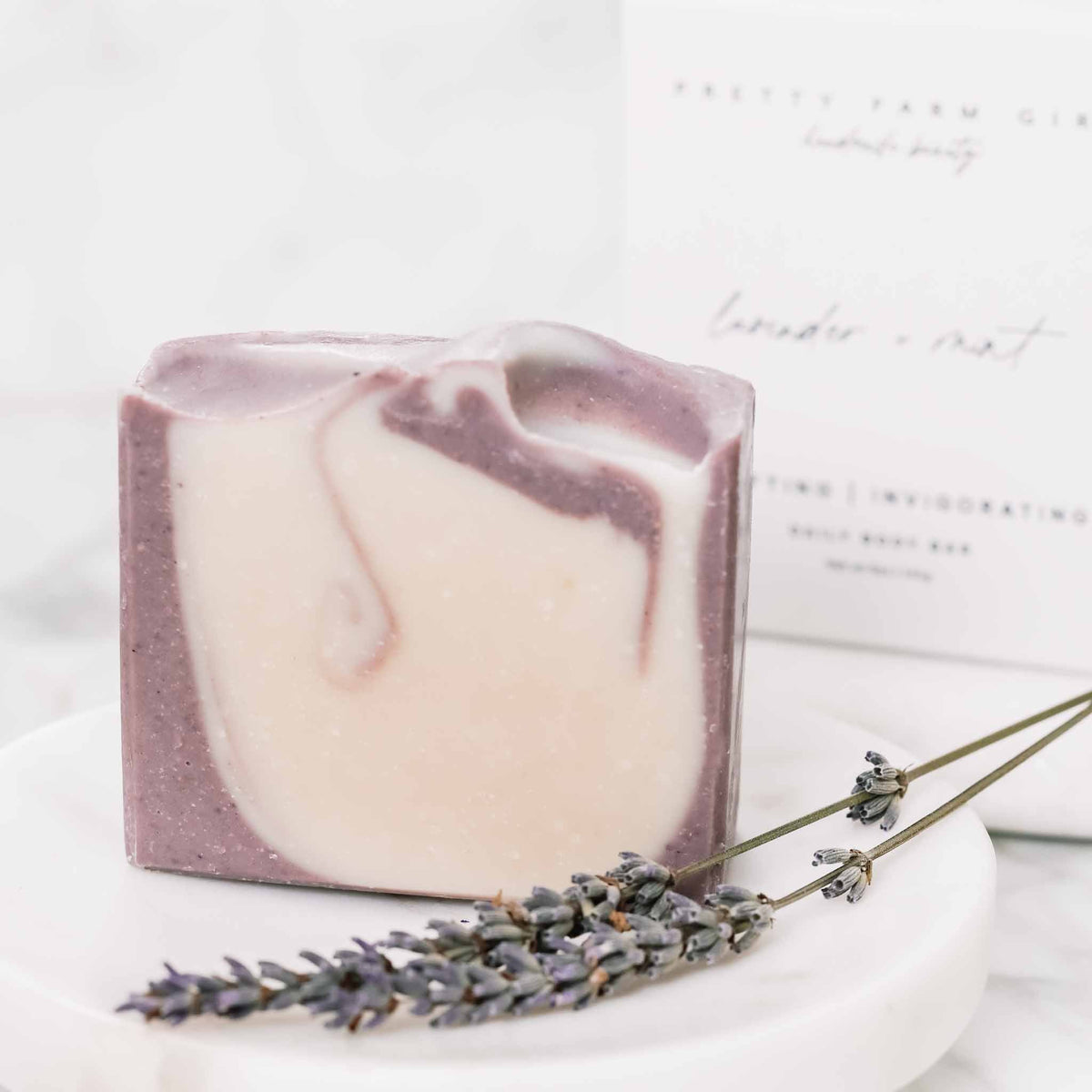 Lavender + Mint Handmade Tallow and Goat Milk Soap Bar-Lavender + Mint Handmade Tallow and Goat Milk Soap Bar