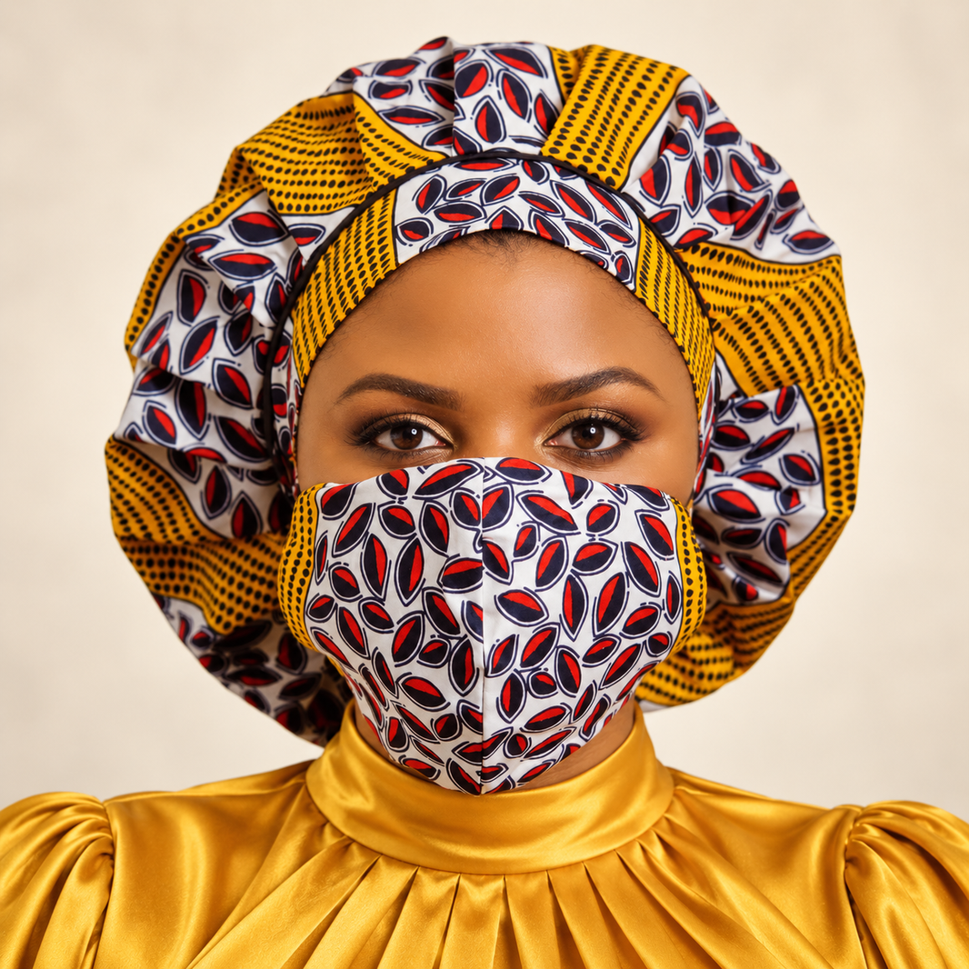 Duma Mbili Kente African Print Bonnets-Duma Mbili Kente African Print Bonnets