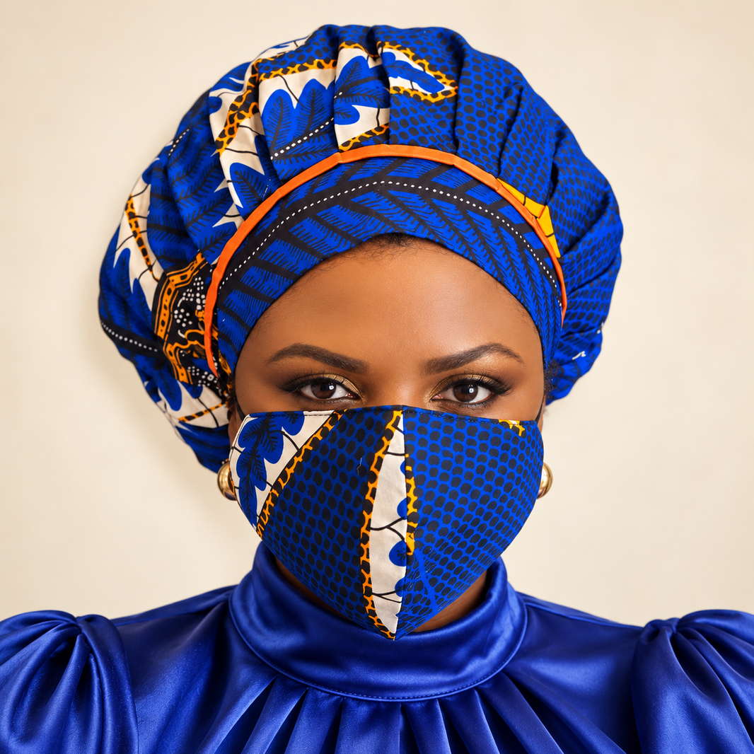 Duma Mbili Kente African Print Bonnets-Duma Mbili Kente African Print Bonnets