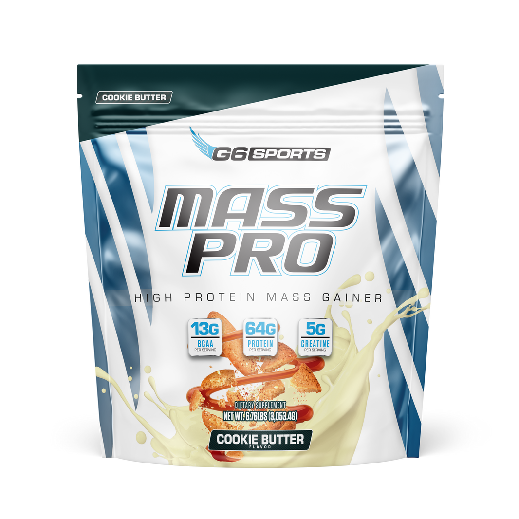 G6 Sports Mass Pro High Protein Mass Gainer — Cookie Butter, 14 Servings (Best By 10/2026)-G6 Sports Mass Pro High Protein Mass Gainer — Cookie Butter, 14 Servings (Best By 10/2026)