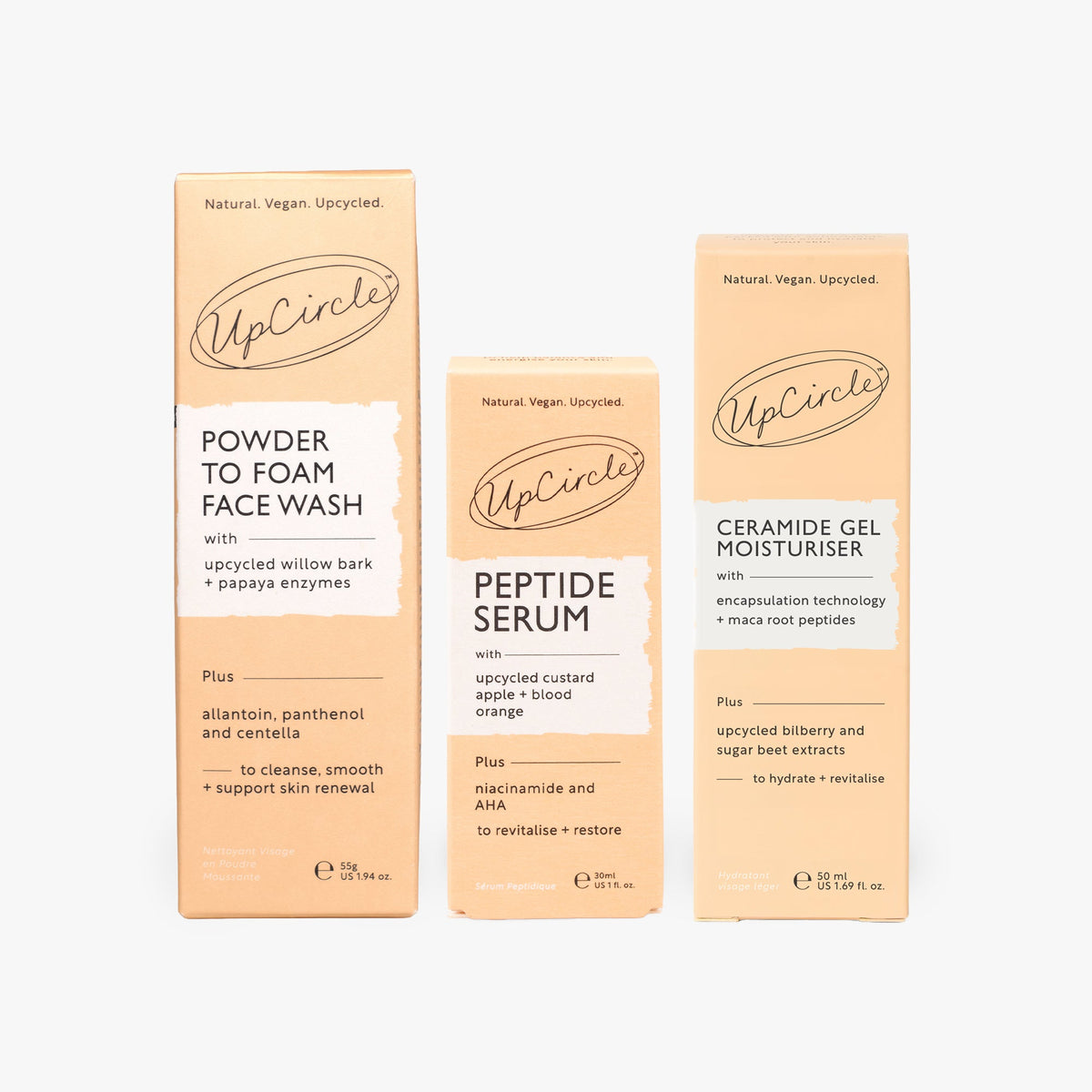 The Menopause Skin Set: Face Wash, Peptide Serum + Ceramide Gel Moisturizer-The Menopause Skin Set: Face Wash, Peptide Serum + Ceramide Gel Moisturizer