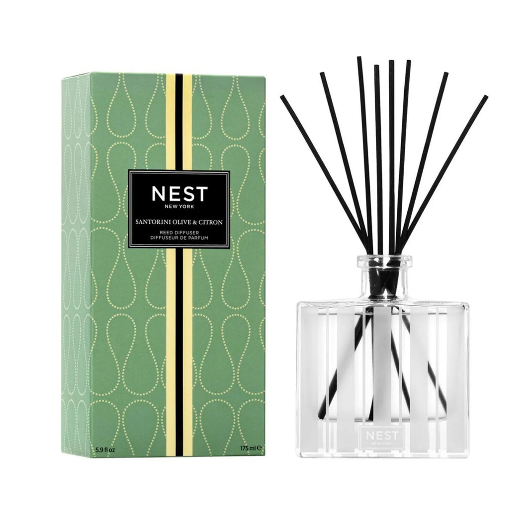 Nest New York Santorini Olive and Citron Reed Diffuser 5.9 OZ-Nest New York Santorini Olive and Citron Reed Diffuser 5.9 OZ