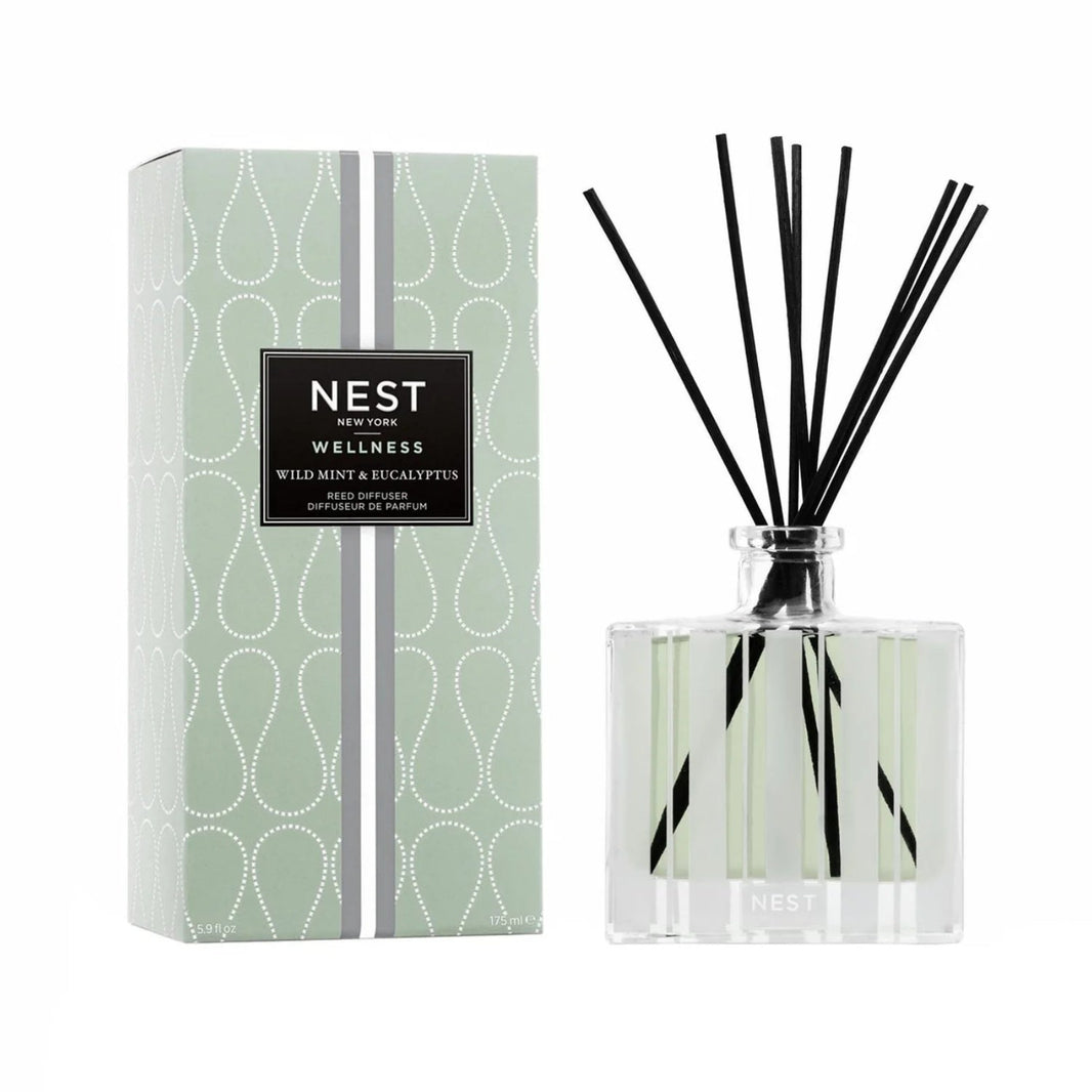 Nest New York Wild Mint & Eucalyptus Reed Diffuser 5.9 OZ-Nest New York Wild Mint & Eucalyptus Reed Diffuser 5.9 OZ