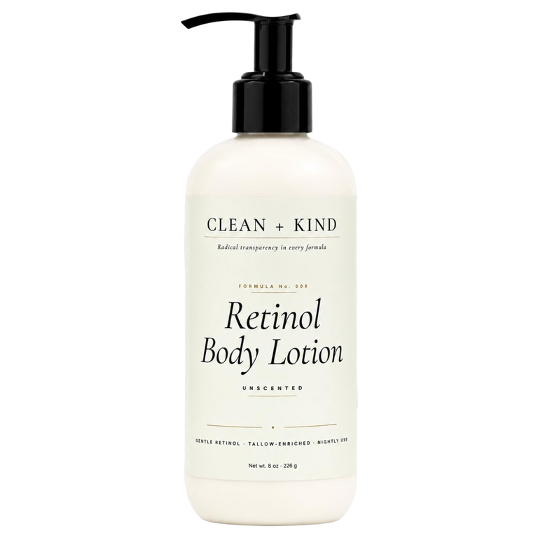 Retinol Body Lotion, 8 oz — Grass-Fed Tallow, Niacinamide, Shea, Jojoba, & Hyaluronic Acid