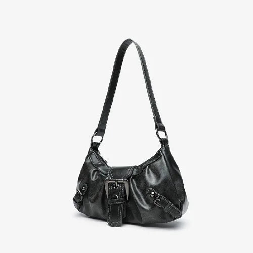 HEONYIRRY Maillard Style Retro Small Bag Spicy Girl Y2K Wasteland Vintage Leather Shoulder Armpit Bag - Zipper Closure-HEONYIRRY Maillard Style Retro Small Bag Spicy Girl Y2K Wasteland Vintage Leather Shoulder Armpit Bag - Zipper Closure