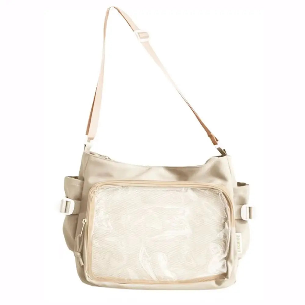 Harajuku Canvas Shoulder Bag - Vintage Y2K Style With Spacious Interior And Lightweight-Harajuku Canvas Shoulder Bag - Vintage Y2K Style With Spacious Interior And Lightweight