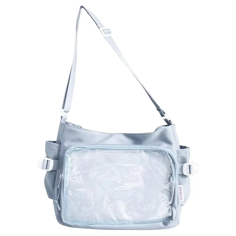 Harajuku Canvas Shoulder Bag - Vintage Y2K Style With Spacious Interior And Lightweight-Harajuku Canvas Shoulder Bag - Vintage Y2K Style With Spacious Interior And Lightweight