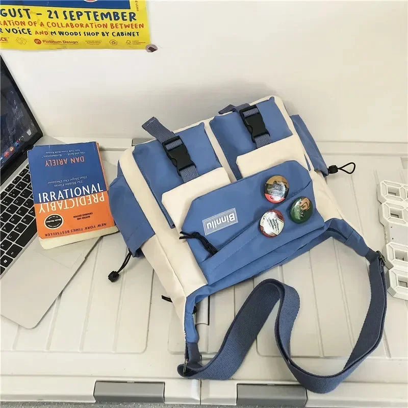 YIYUEQIANLI Harajuku Nylon Crossbody Bag For Men And Women - Durable Everyday Messenger Bag-YIYUEQIANLI Harajuku Nylon Crossbody Bag For Men And Women - Durable Everyday Messenger Bag