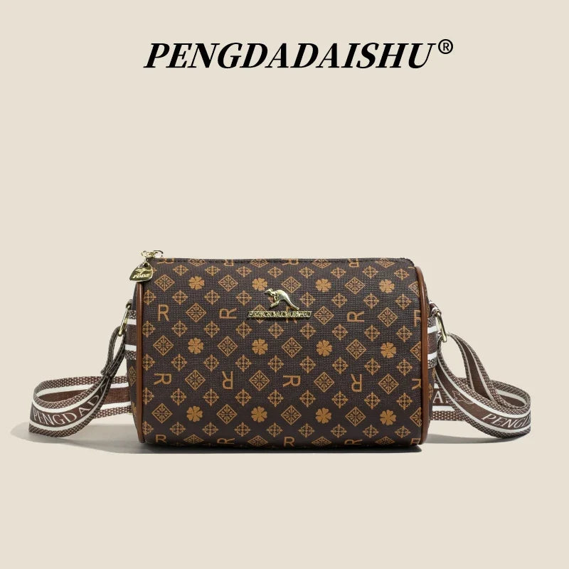 Alphabet Print Shoulder Bag For Women Rectangular Polyester Crossbody With Interior Slot Pocket-Alphabet Print Shoulder Bag For Women Rectangular Polyester Crossbody With Interior Slot Pocket