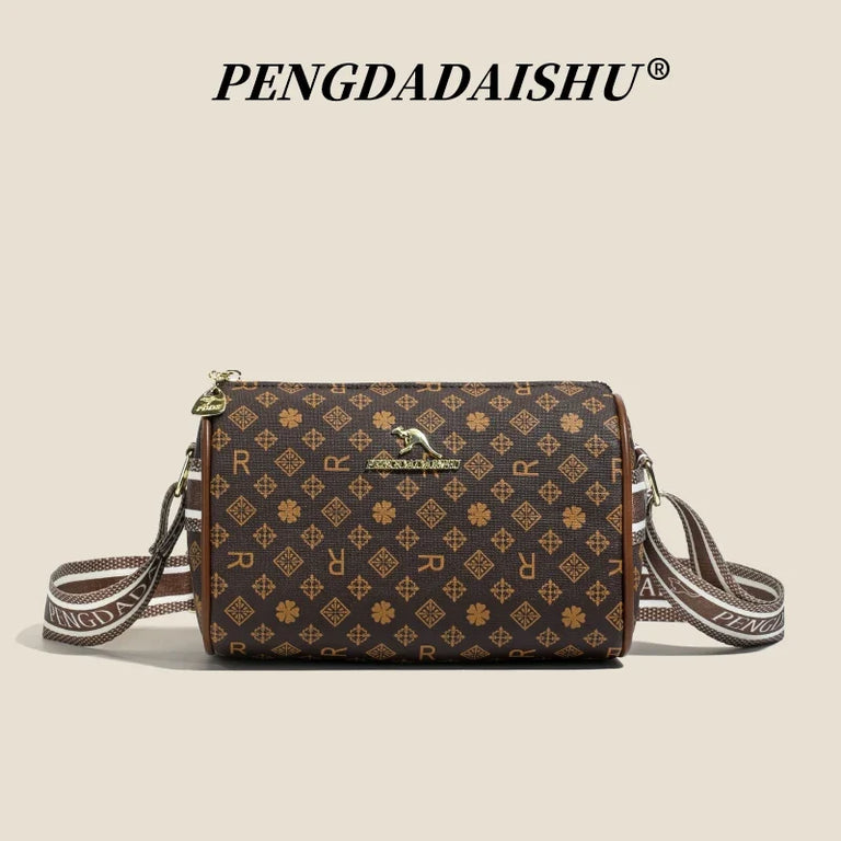 Alphabet Print Shoulder Bag For Women Rectangular Polyester Crossbody With Interior Slot Pocket