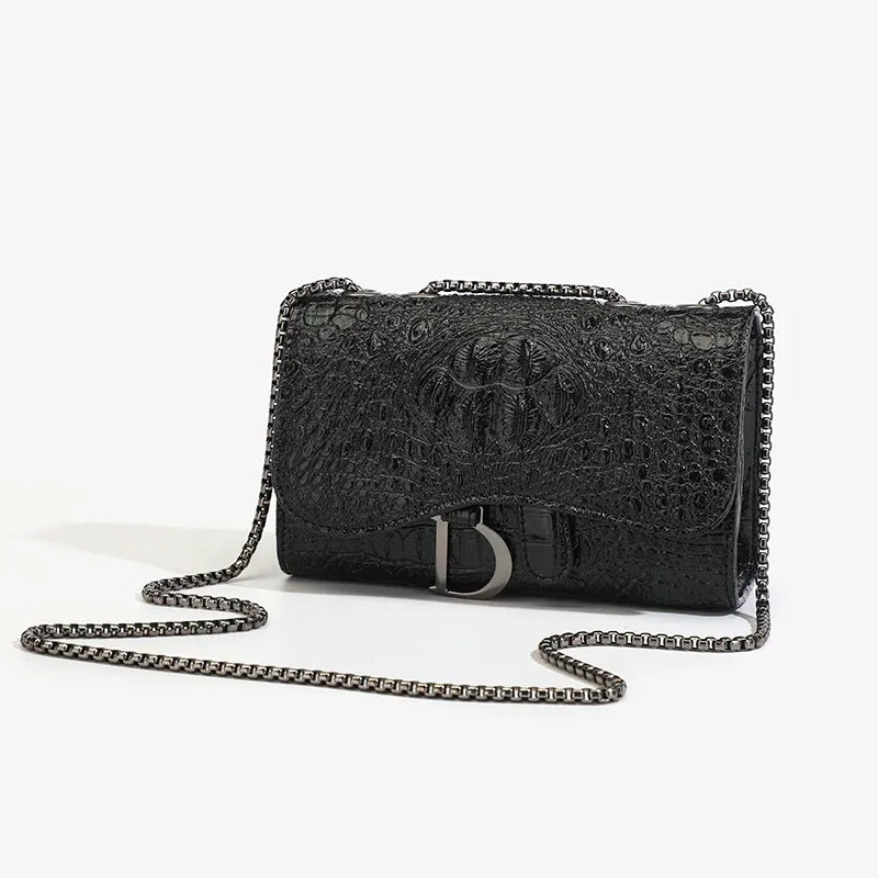 Women Sequined Chain Crossbody Bag With PU Leather - Chain Strap-Women Sequined Chain Crossbody Bag With PU Leather - Chain Strap
