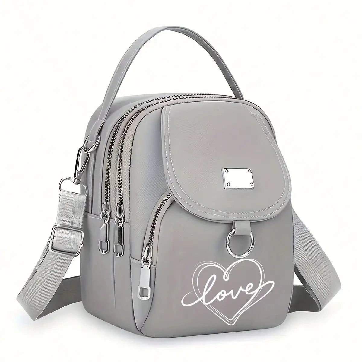 Heart Love Print Shoulder Bag - Compact Crossbody With Adjustable Strap And Ample Capacity-Heart Love Print Shoulder Bag - Compact Crossbody With Adjustable Strap And Ample Capacity