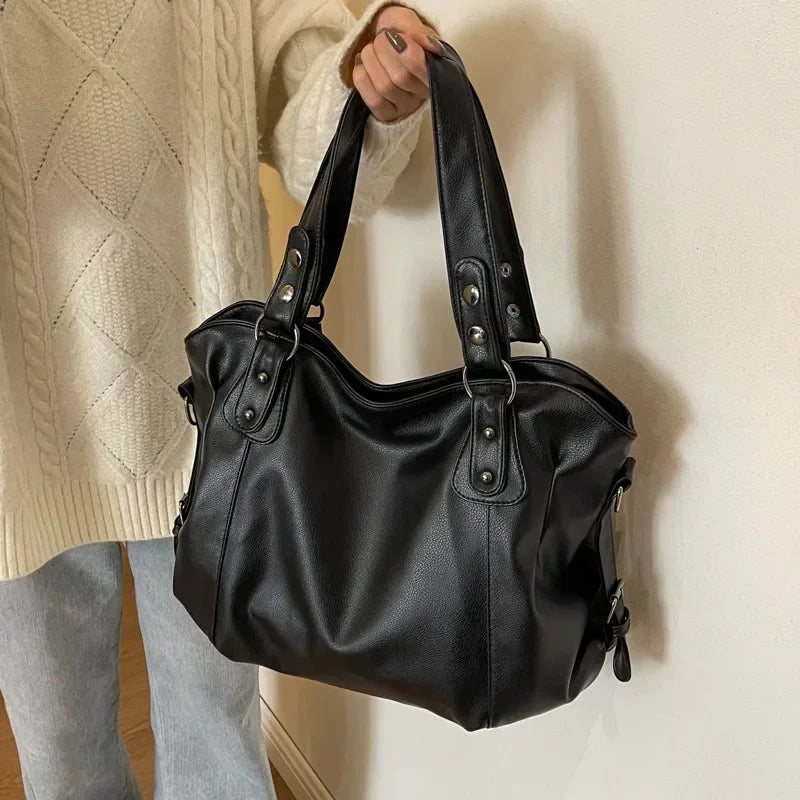 Macroupta Women's Shoulder Bag - Soft Interior, PU Leather, Zipper Closure, Contrasting Colors.-Macroupta Women's Shoulder Bag - Soft Interior, PU Leather, Zipper Closure, Contrasting Colors.