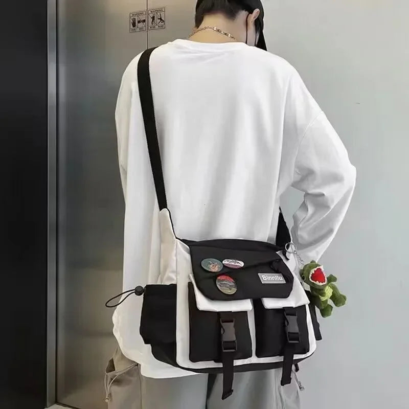YIYUEQIANLI Harajuku Nylon Crossbody Bag For Men And Women - Durable Everyday Messenger Bag-YIYUEQIANLI Harajuku Nylon Crossbody Bag For Men And Women - Durable Everyday Messenger Bag
