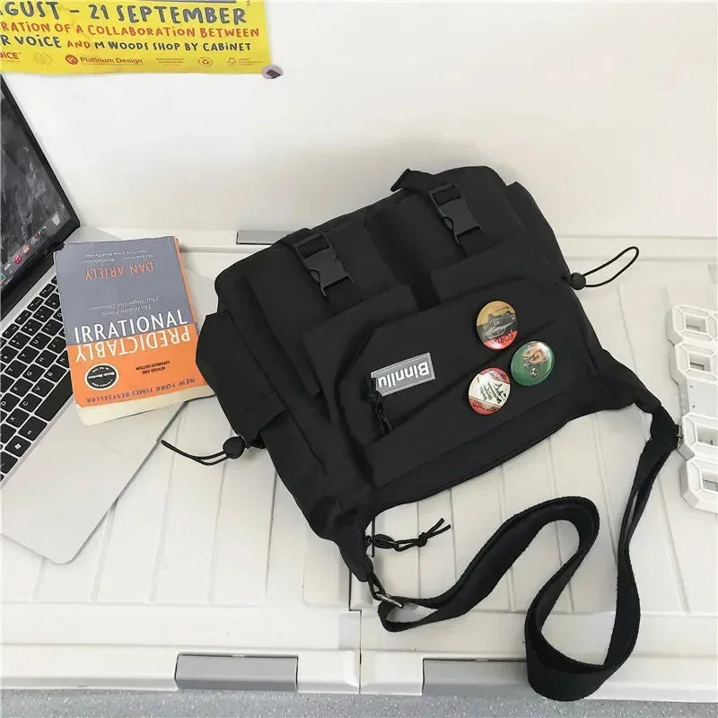 YIYUEQIANLI Harajuku Nylon Crossbody Bag For Men And Women - Durable Everyday Messenger Bag-YIYUEQIANLI Harajuku Nylon Crossbody Bag For Men And Women - Durable Everyday Messenger Bag