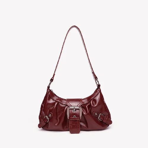 HEONYIRRY Maillard Style Retro Small Bag Spicy Girl Y2K Wasteland Vintage Leather Shoulder Armpit Bag - Zipper Closure-HEONYIRRY Maillard Style Retro Small Bag Spicy Girl Y2K Wasteland Vintage Leather Shoulder Armpit Bag - Zipper Closure